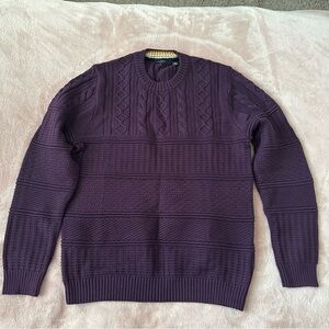 Ted Baker Men’s Purple Cotton Knit Jumper Sweater